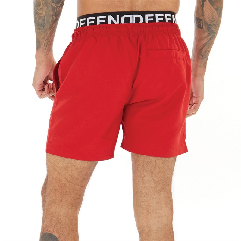 DFND London Mens Margarita Swim Shorts Red