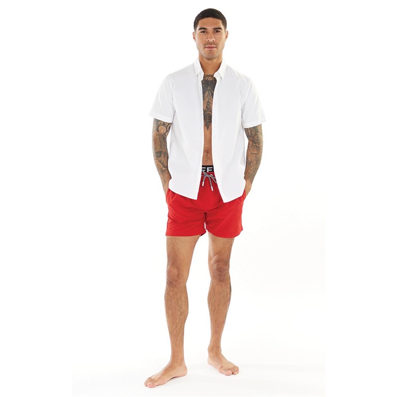 DFND London Mens Margarita Swim Shorts Red