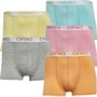 DFND London Mens Element Five Pack Boxers Light Grey Marl/Yellow/Blue/Orange/Pink
