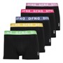 DFND London Mens Valance Five Pack Boxers Black/Yellow/Pink/Purple/Green/Red