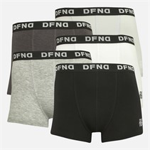 DFND London Mens Fisher Five Pack Boxers Light Grey Marl/Dark Grey Marl/White/Grey/Black