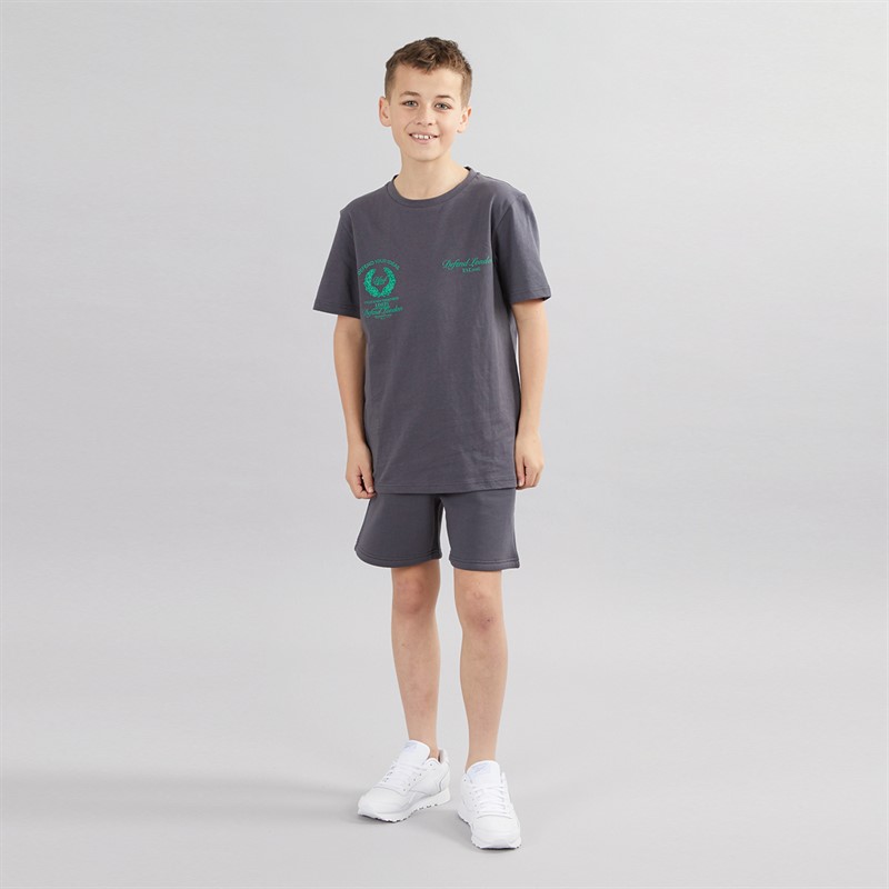 DFND London Boys T-Shirt And Shorts Co-Ord Set Grey