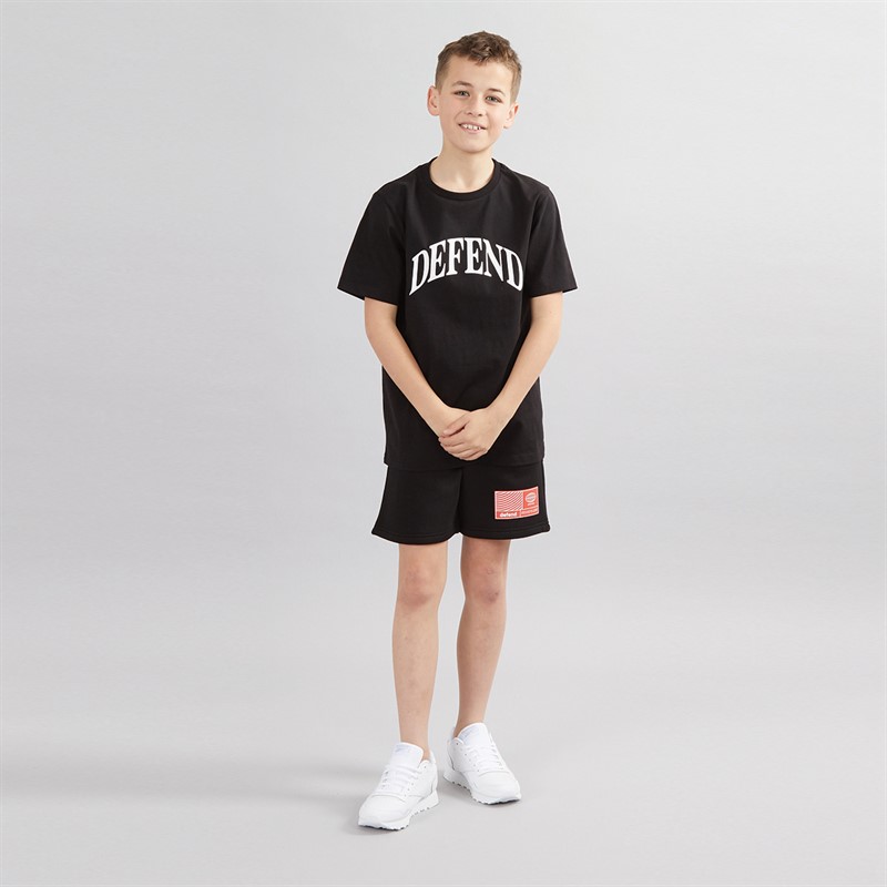DFND London Boys T-Shirt And Shorts Co-Ord Set Black