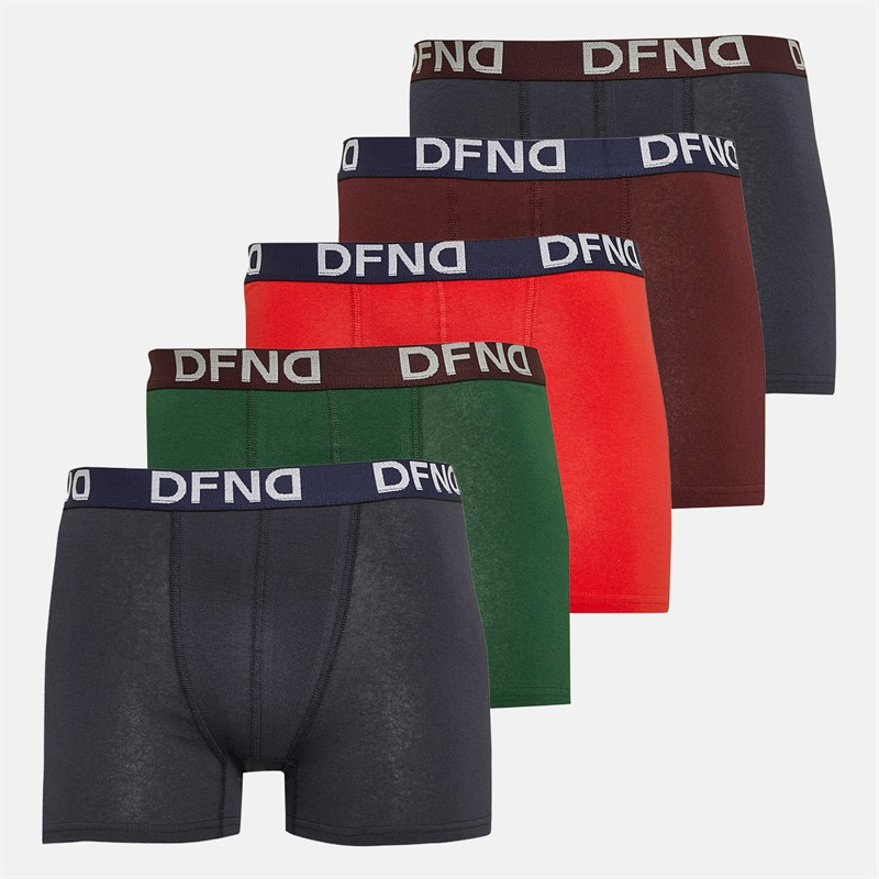 Mens Military Five Pack Boxers Emerald/Navy/Red/Burgundy/Navy - Size XXL