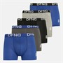 DFND London Mens Coleman Five Pack Boxers Grey Marl/Blue/Slate/Black/Blue