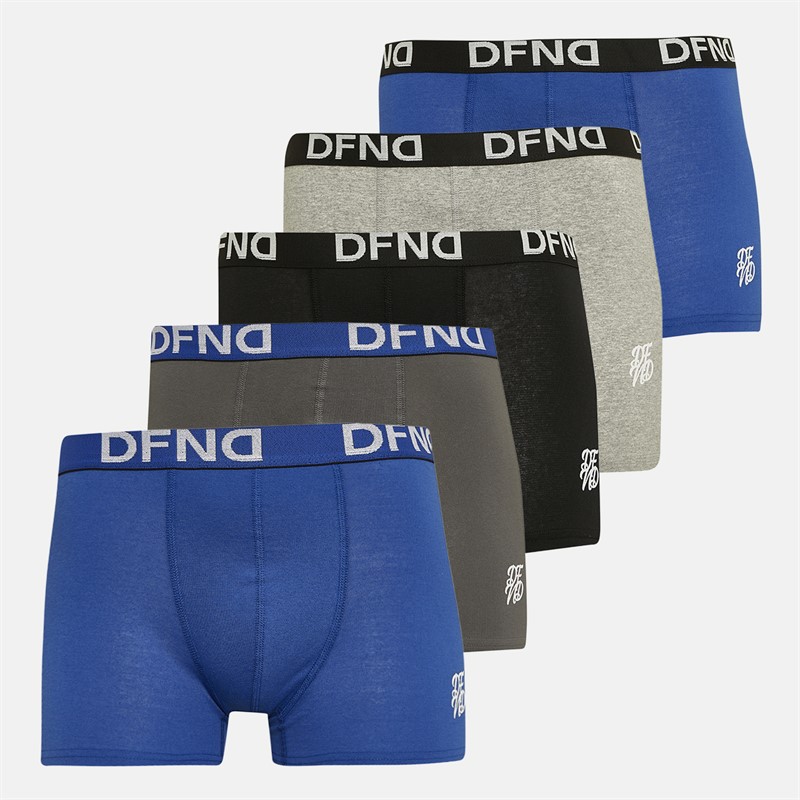Mens Coleman Five Pack Boxers Grey Marl/Blue/Slate/Black/Blue - Size XL