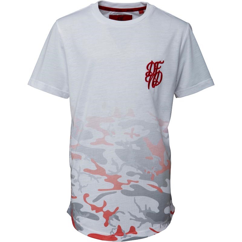 Buy DFND London Boys Faded Camo Sublimation TShirt White/Red