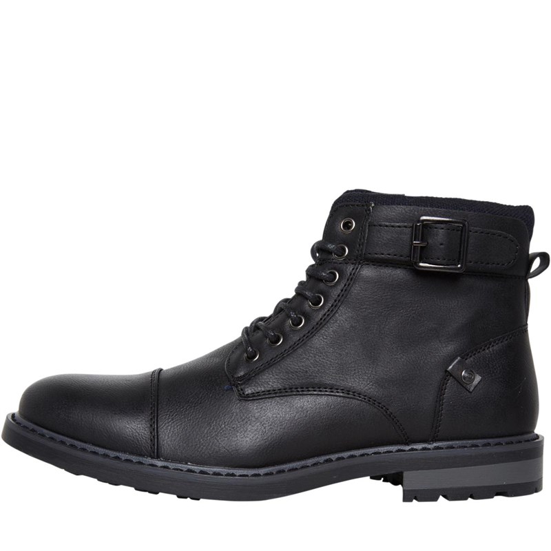 Mens black lace up work outlet boots