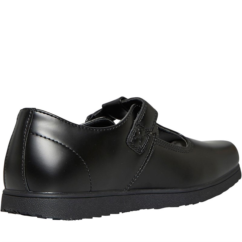 Deakins Junior Girls Bow T-Bar School Shoes Black