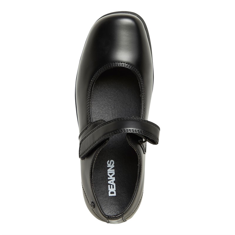 Deakins Junior Girls Devon Mary Jane Shoes Black