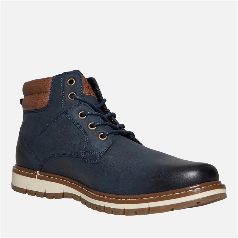 Deakins Mens Oxford Boots Navy/Tan
