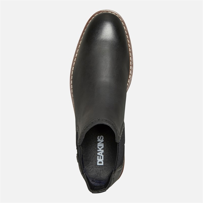 Deakins Herren Eastside Brogue Chelsea Stiefel Schwarz