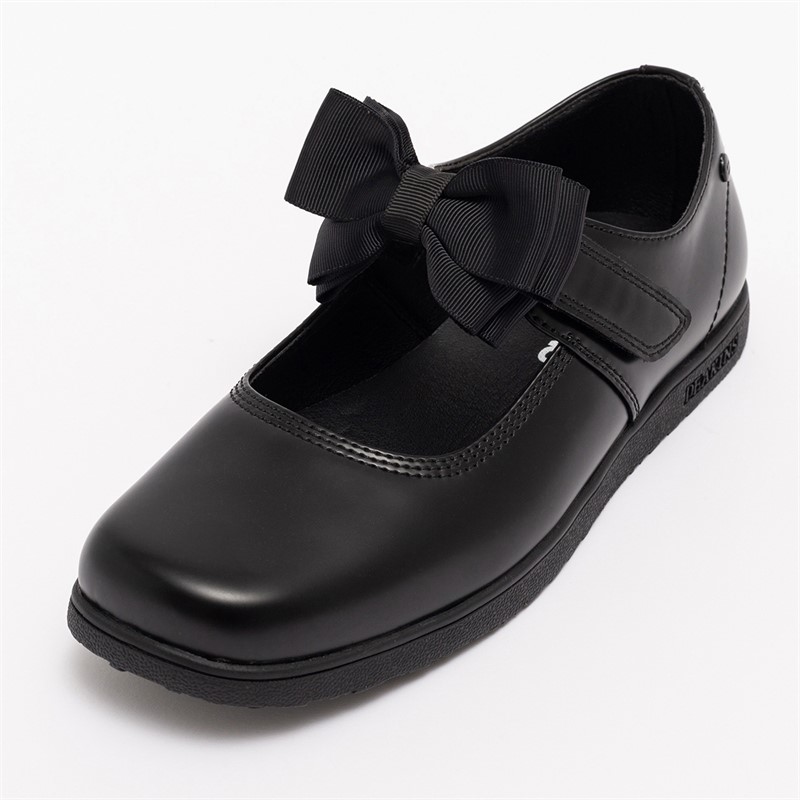 Deakins Junior Girls Devon Mary Jane Bow Shoes Black