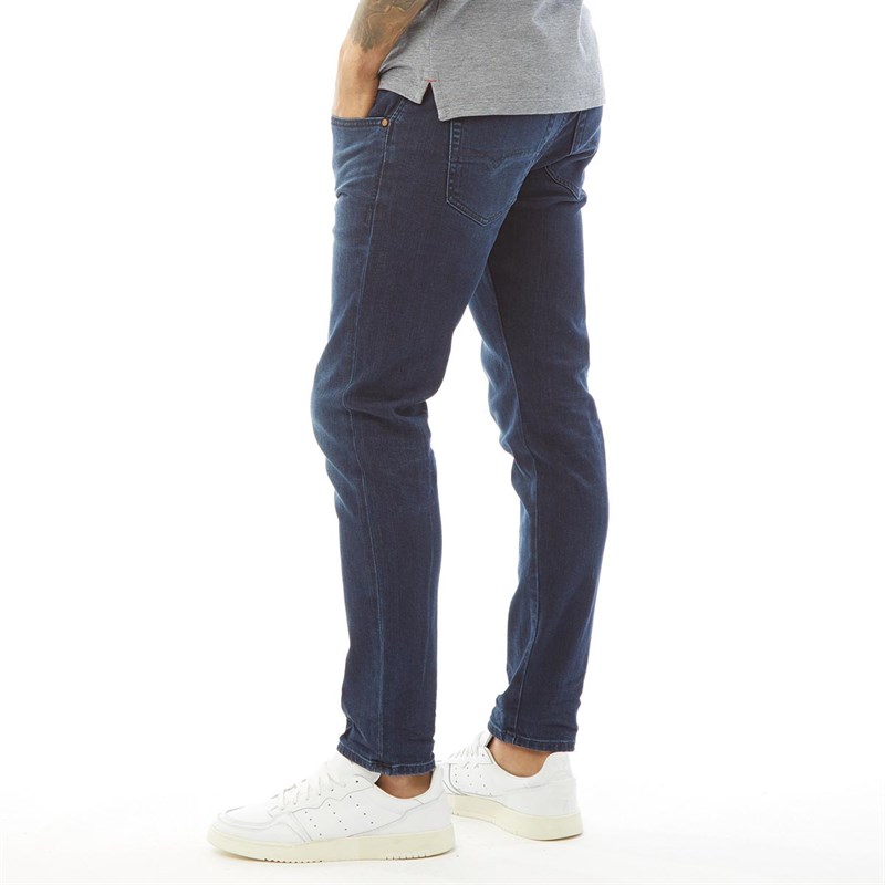 Diesel Heren D Bazer 083AT Taps Toelopende Jeans Blauw