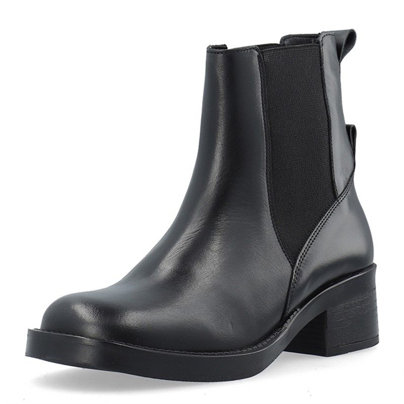 Ca'Shott Damen Casjosefine Chelsea Stiefel Leder Schwarz