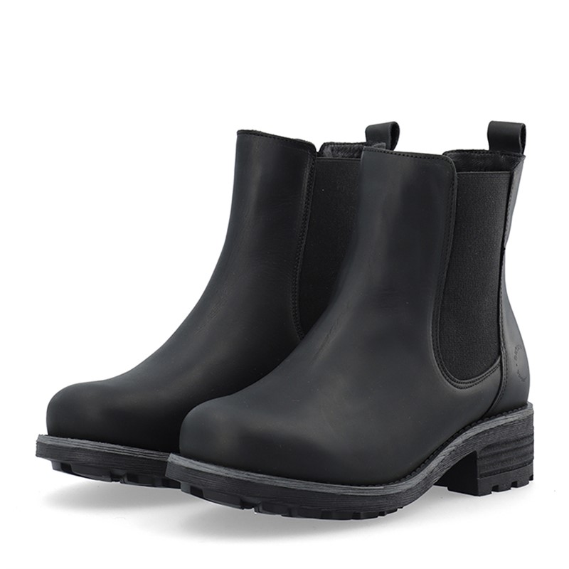 Ca'Shott Bottines Chelsea Caskarla Femme WR Nubuck huilé Noir