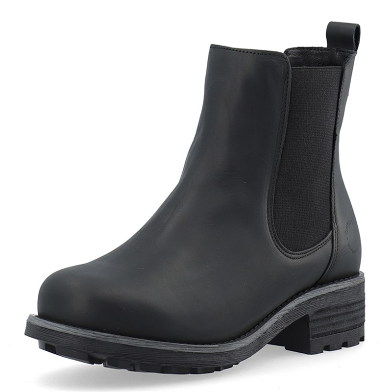 Ca'Shott Bottines Chelsea Caskarla Femme WR Nubuck huilé Noir