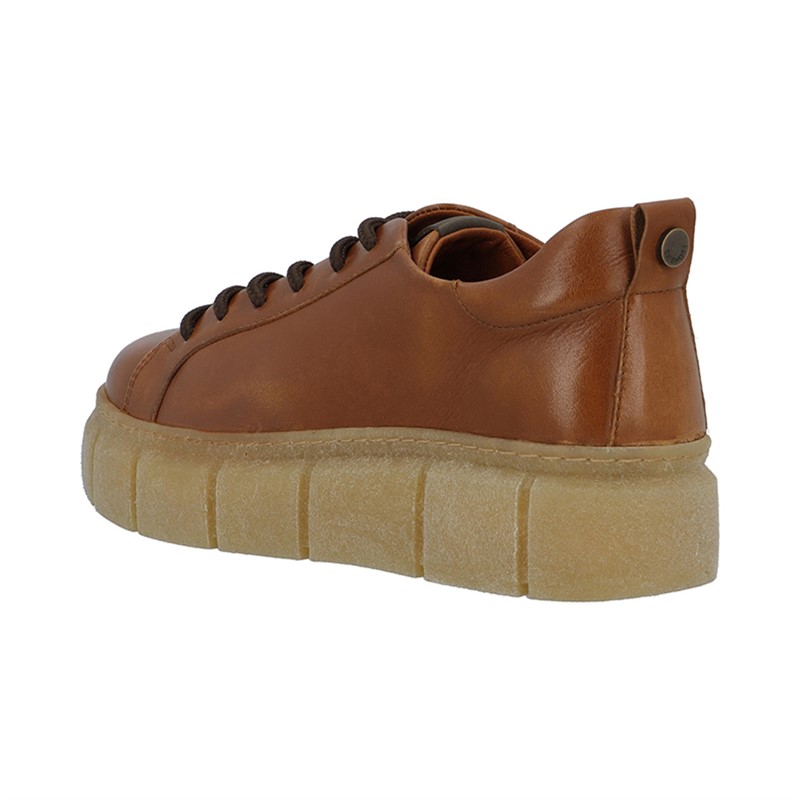 Ca'Shott Damen Casflora Lange Spitze Schuhe Leder Cognac