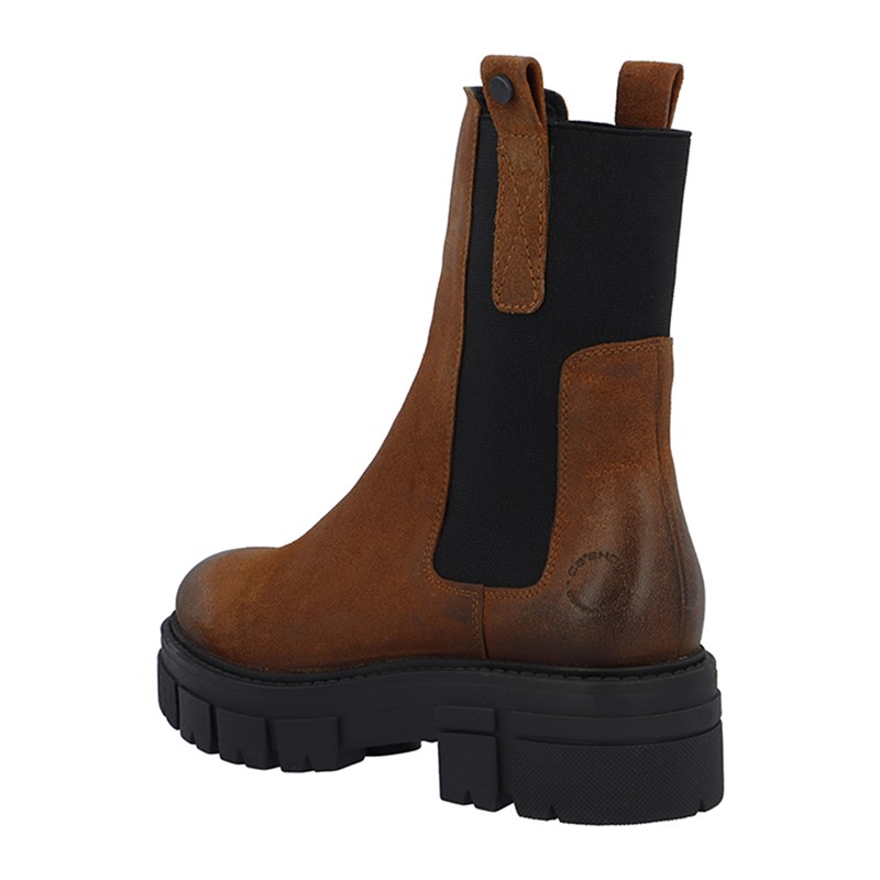 Ca'Shott Damen Casjida Chelsea Stiefel Öl Wildleder Coffee