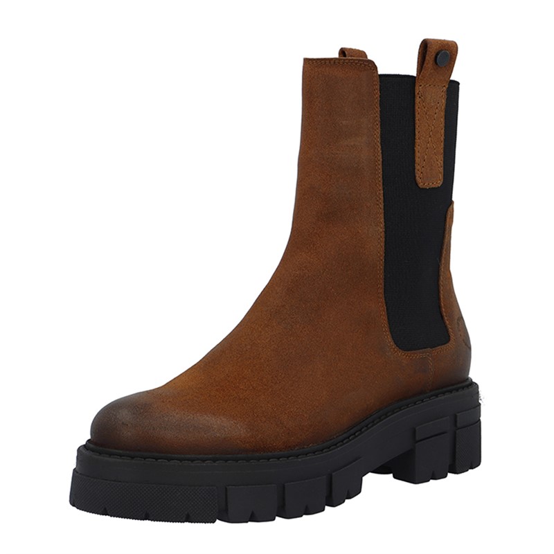 Ca'Shott Damen Casjida Chelsea Stiefel Öl Wildleder Coffee