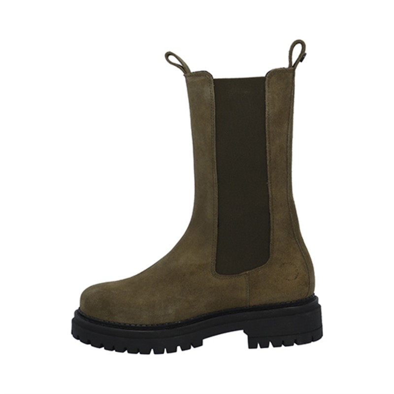 Ca'Shott Damen Cashannah Chelsea Stiefel Hoher Schnitt Wildleder Olive