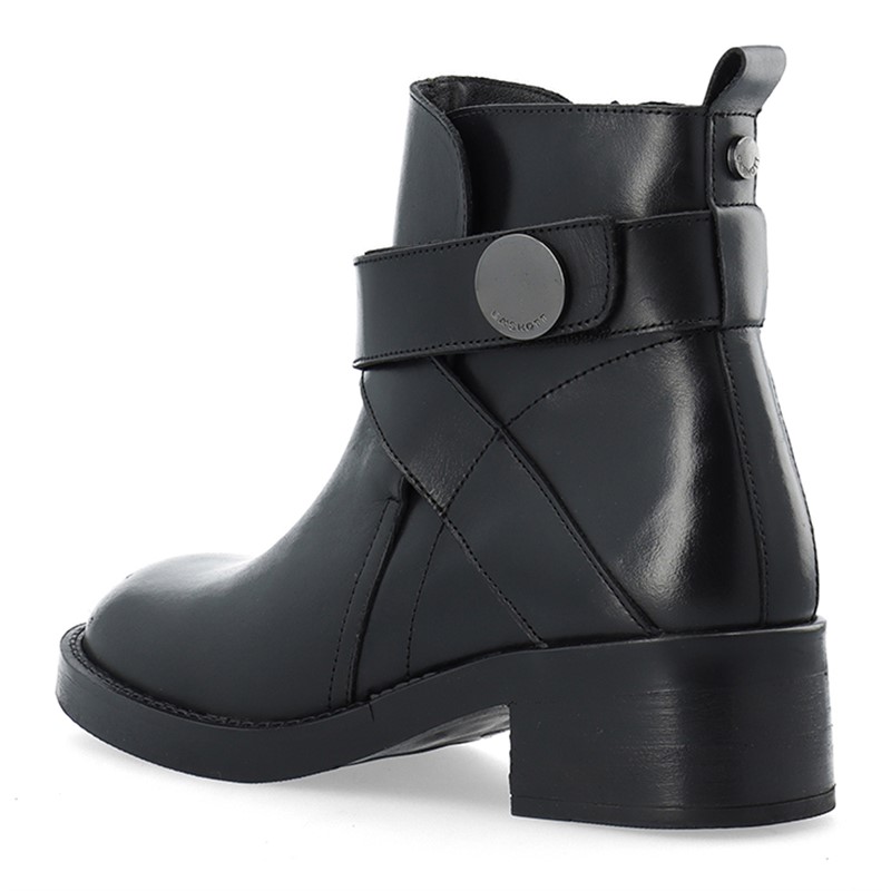 Ca'Shott Damen Casjosefine Reißverschluss Stiefel Leder Schwarz