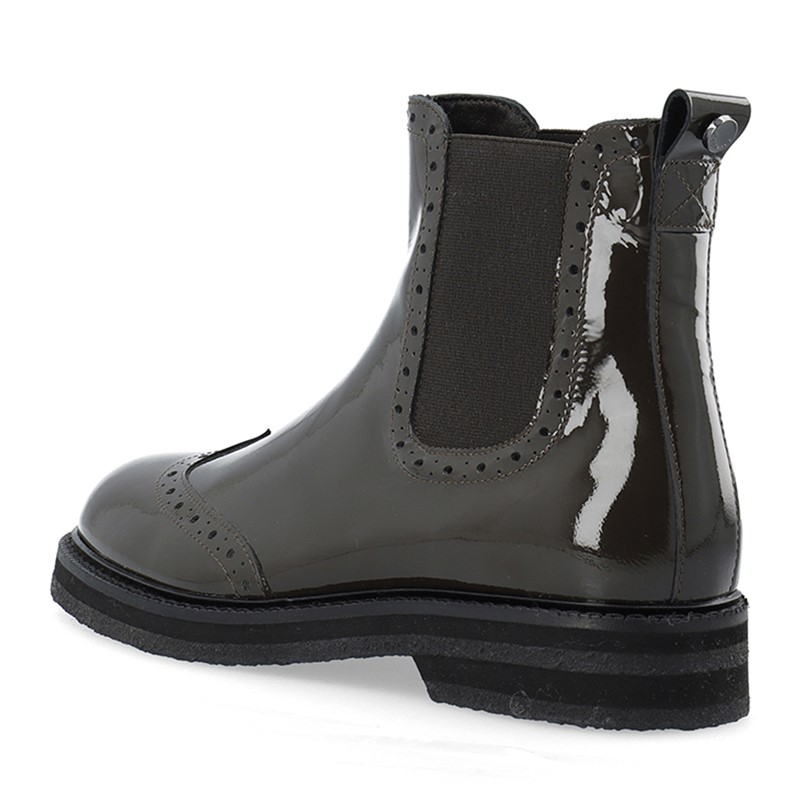 Ca'Shott Damen Casbetty Brogue Chelsea Stiefel Lack Coffee