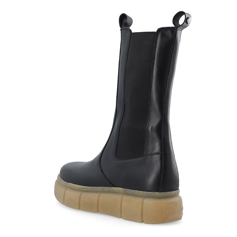 Ca'Shott Damen Casflora Chelsea Stiefel Leder Schwarz