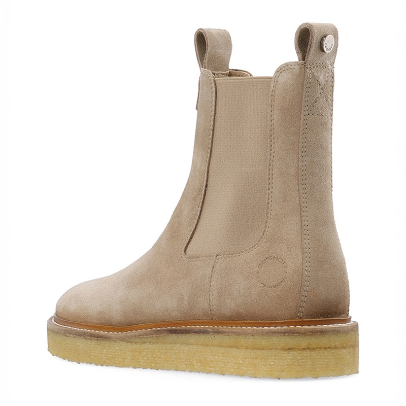 Ca'Shott Damen Casdea Chelsea Stiefel Wildleder Beige