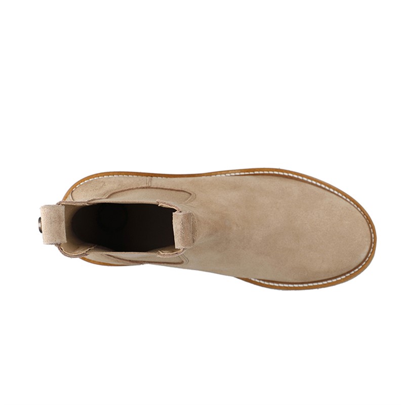 Ca'Shott Damen Casdea Chelsea Stiefel Wildleder Beige