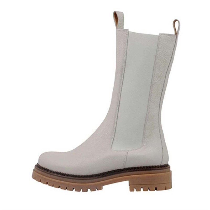 Ca'Shott Damen Cashannah Chelsea Stiefel Hoher Schnitt Leder Picasso Beige