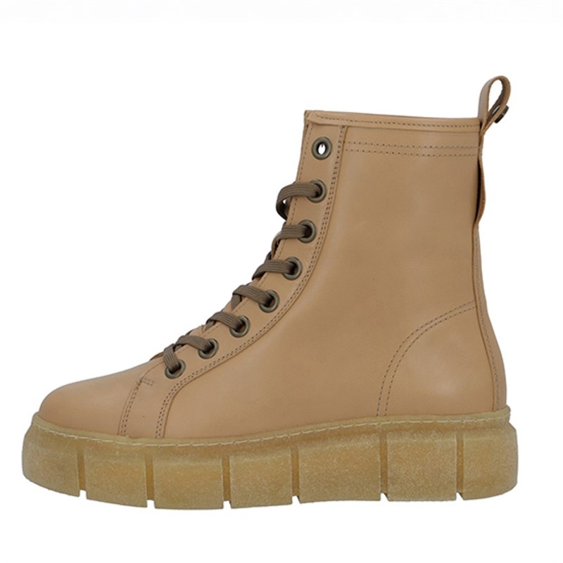 Ca'Shott Damen Casflora Spitze Stiefel Leder Beige