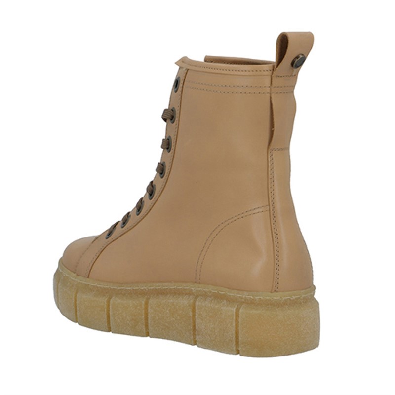 Ca'Shott Damen Casflora Spitze Stiefel Leder Beige