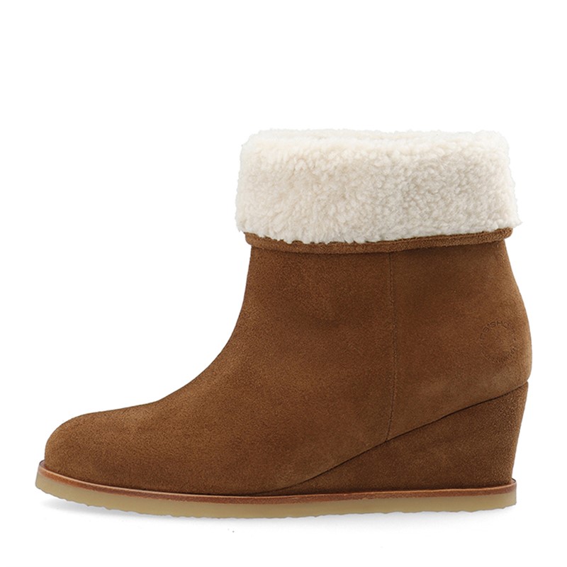 Ca'Shott Damen Casdonna zum Hineinschlüpfen Stiefel warmes Futter Wildleder Toffee