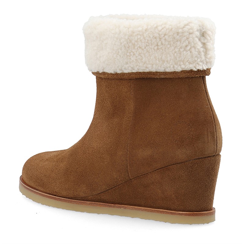 Ca'Shott Damen Casdonna zum Hineinschlüpfen Stiefel warmes Futter Wildleder Toffee