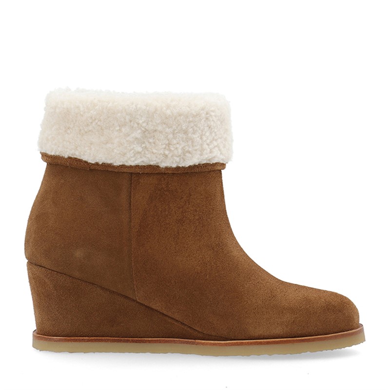 Ca'Shott Damen Casdonna zum Hineinschlüpfen Stiefel warmes Futter Wildleder Toffee