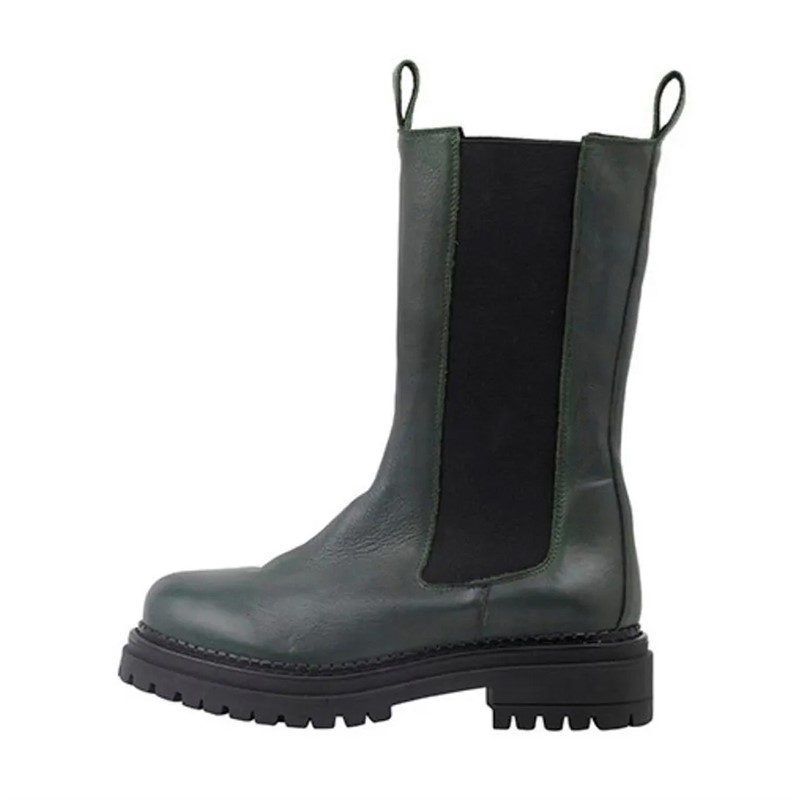 Ca'Shott Damen Cashannah Chelsea Stiefel Hoher Schnitt Leder Dark Green Delfi