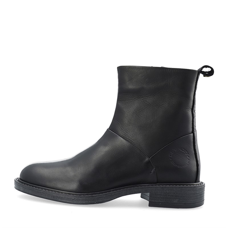 Ca'Shott Damen Castina Reißverschluss Stiefel Leder Schwarz