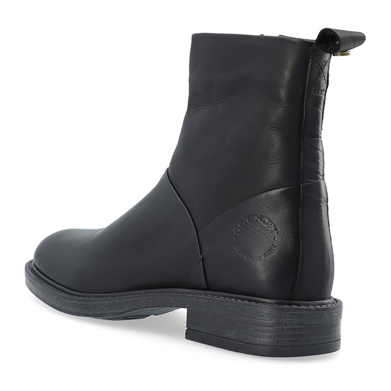Ca'Shott Damen Castina Reißverschluss Stiefel Leder Schwarz