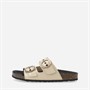 Ca'Shott Damen Cashelle Zwei Schnallen Plateau Leder Sandalen Beige