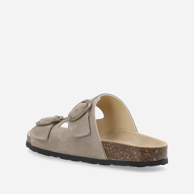 Ca'Shott Dame Cashelle To Spænder Ruskind Slide Sandaler Taupe