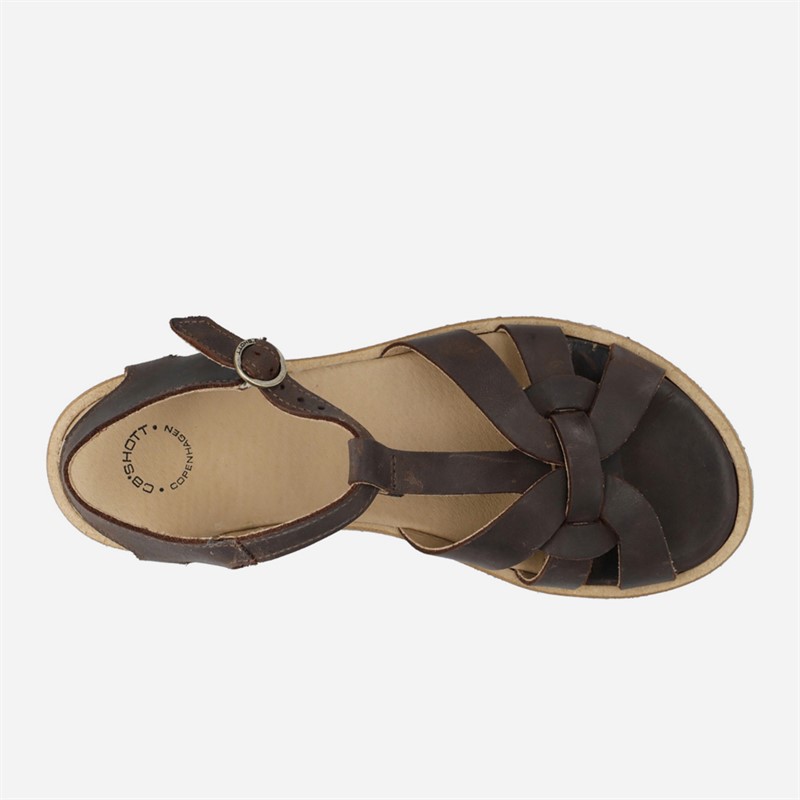 Ca'Shott Damen Casgitta Feminine West Leder Sandalen Coffee