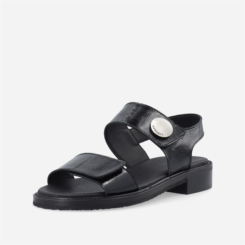 Ca'Shott Dame Casgrace Velcro Patent Sandaler Sort