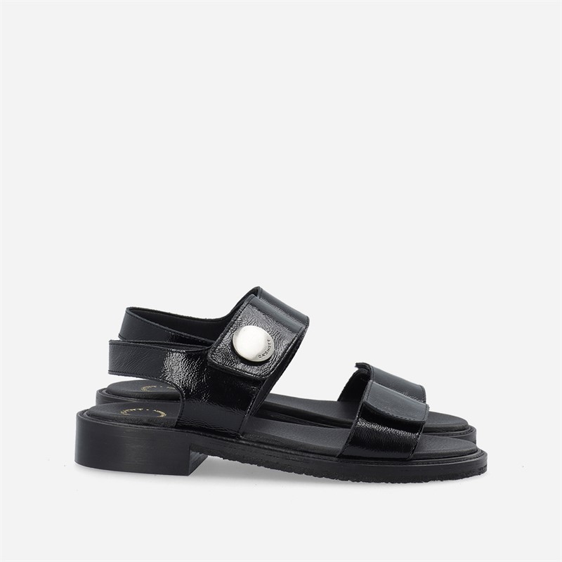 Ca'Shott Dame Casgrace Velcro Patent Sandaler Sort