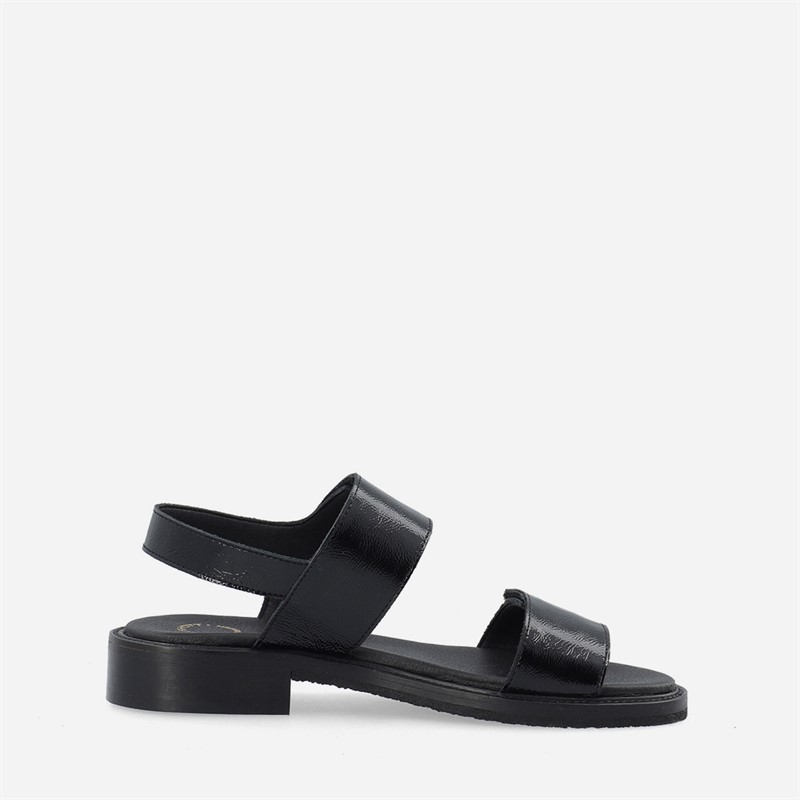 Ca'Shott Dame Casgrace Velcro Patent Sandaler Sort