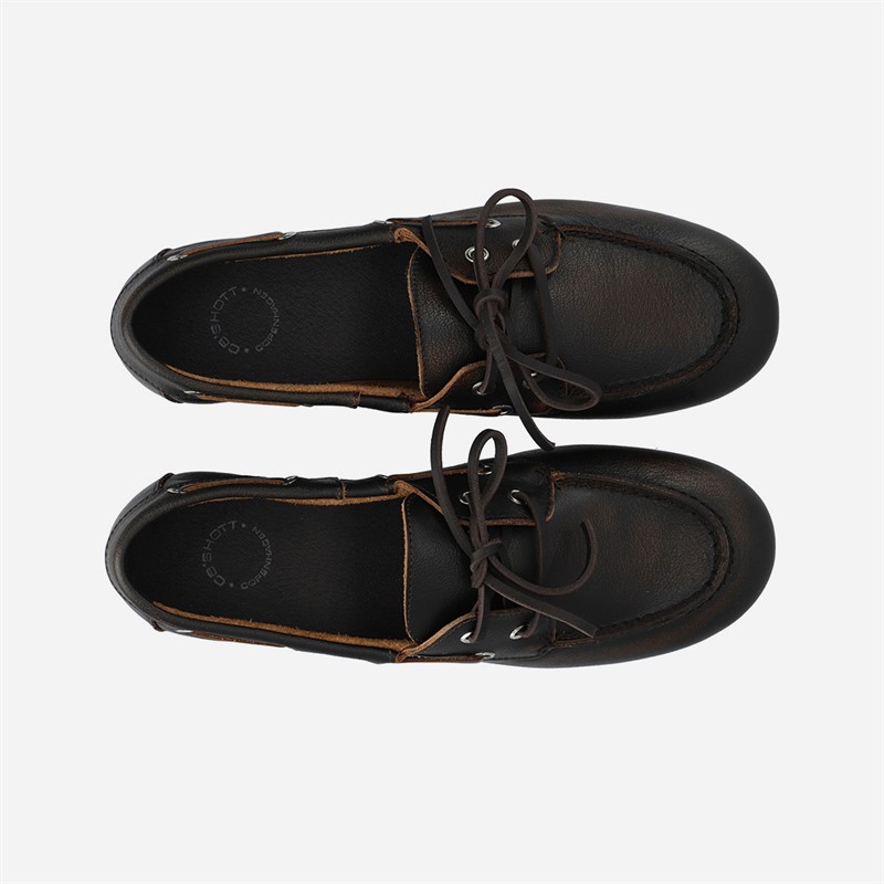 Ca'Shott Damen Cascille distressed Leder Bootsschuhe Brown Distressed
