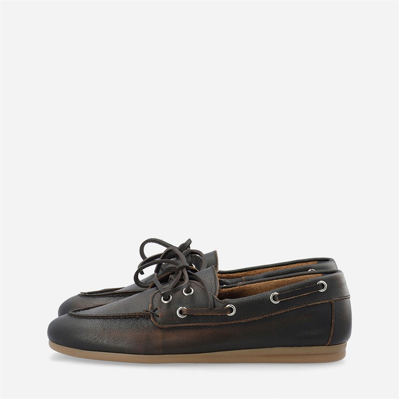 Ca'Shott Damen Cascille distressed Leder Bootsschuhe Brown Distressed