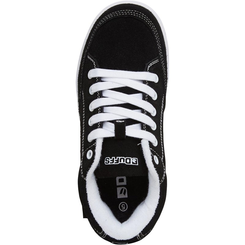 DuFFS Boys Strombolie Suede Trainers Shoes Black