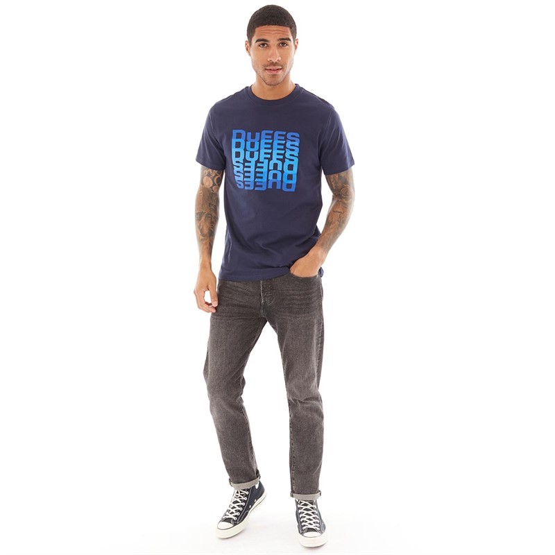 DuFFS Herre DuFFs Gradient Print T-shirts Marineblå