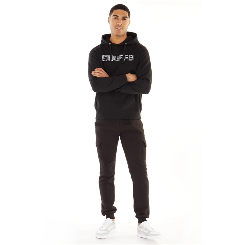 DuFFS Mens Camo Hoodie Black